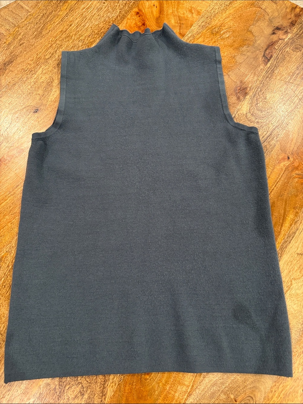Tahari Sleeveless Mock Neck Knit Top - Grey Blue